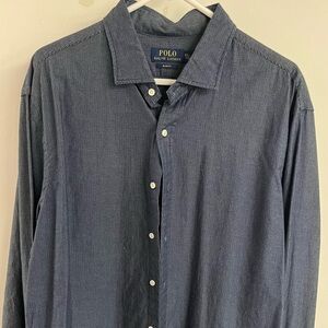 Polo long sleeve button-down, slim fit, XXL
